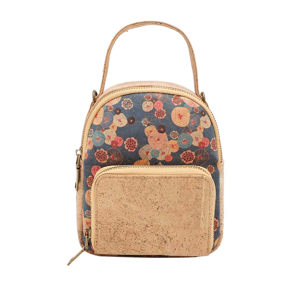 Sac à Dos En Liège Naturel Convertible - Imprimé Mandalas, Léger, écologique Et Biodégradable, Fabriqué En Espagne