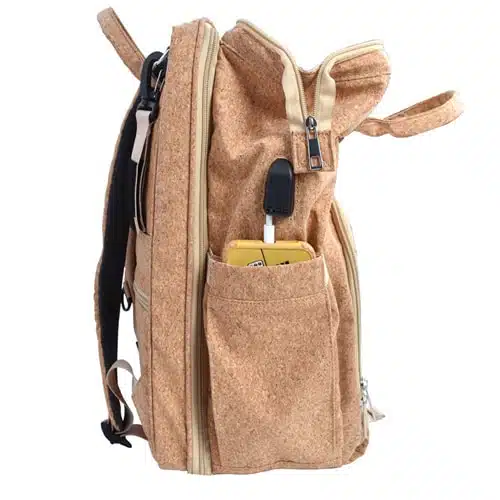 Cork Baby Backpack-Portable Foldable Mommy Bag - Görsel 4
