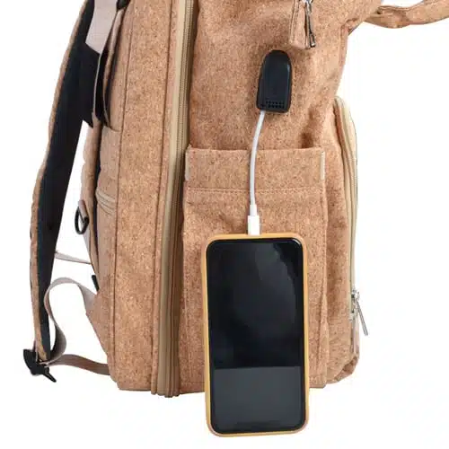 Cork Baby Backpack-Portable Foldable Mommy Bag - Görsel 5