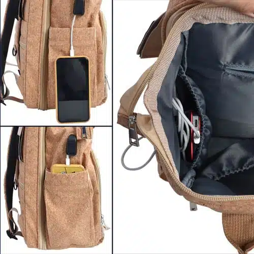 Cork Baby Backpack-Portable Foldable Mommy Bag - Görsel 6