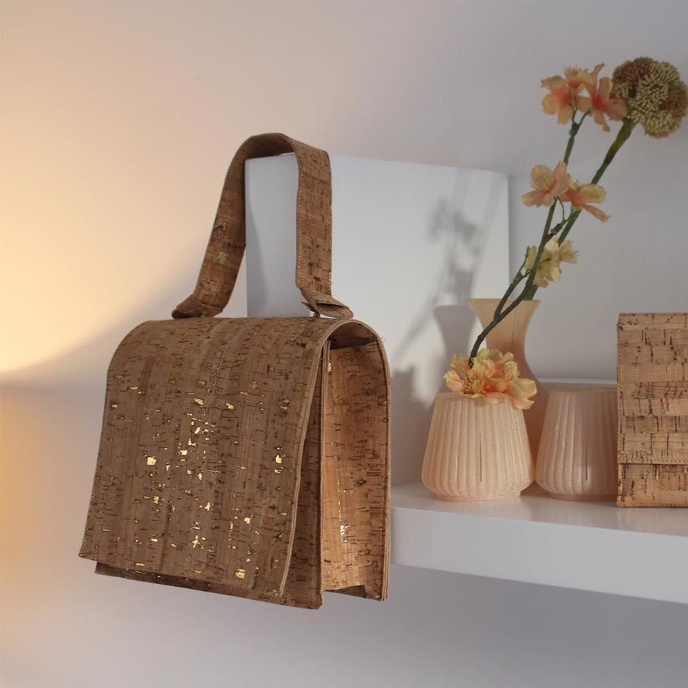 Sustainable Cork N' Canvas Casual Crossbody Bag Brick 
