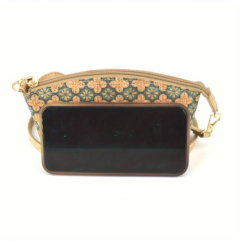 ⁦Bohemian Paisley Vegan Cork Leather Crossbody Bag⁩ - الصورة ⁦3⁩