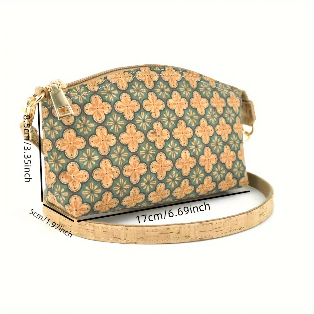 ⁦Bohemian Paisley Vegan Cork Leather Crossbody Bag⁩ - الصورة ⁦2⁩