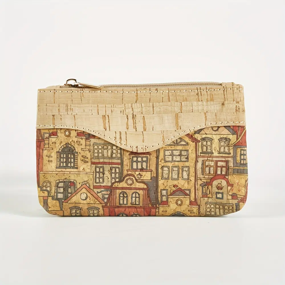 Pochette en liège rétro à motif fleuri 11 Retro Flower Pattern Cork Carry On Pouch – Image 11
