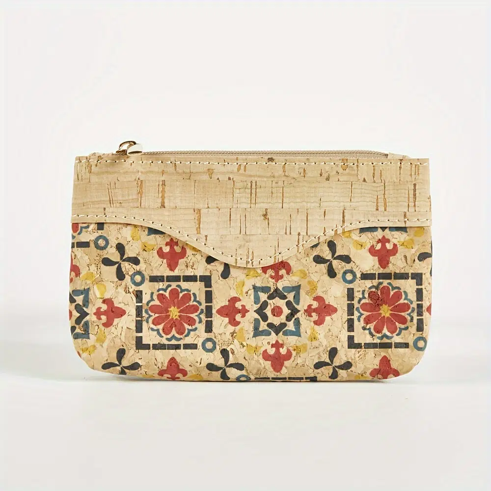 Retro Flower Pattern Cork Carry On Pouch 12 Retro Flower Pattern Cork Carry On Pouch – Image 12
