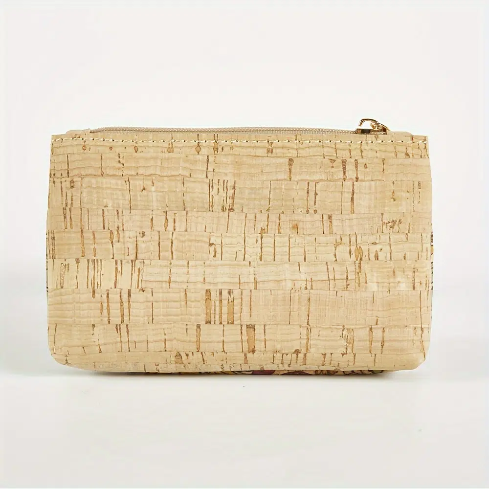 Pochette en liège rétro à motif fleuri 4 Retro Flower Pattern Cork Carry On Pouch – Image 4