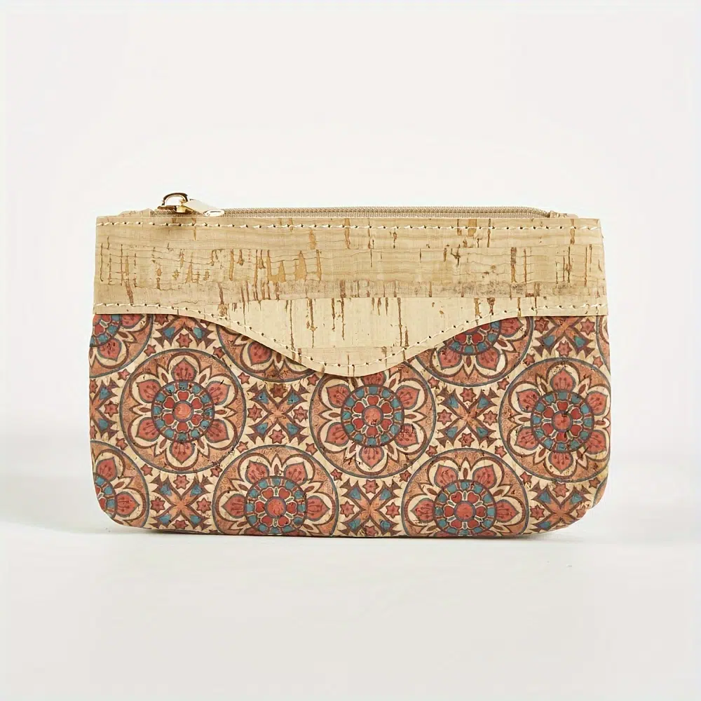Pochette en liège rétro à motif fleuri 8 Retro Flower Pattern Cork Carry On Pouch – Image 8