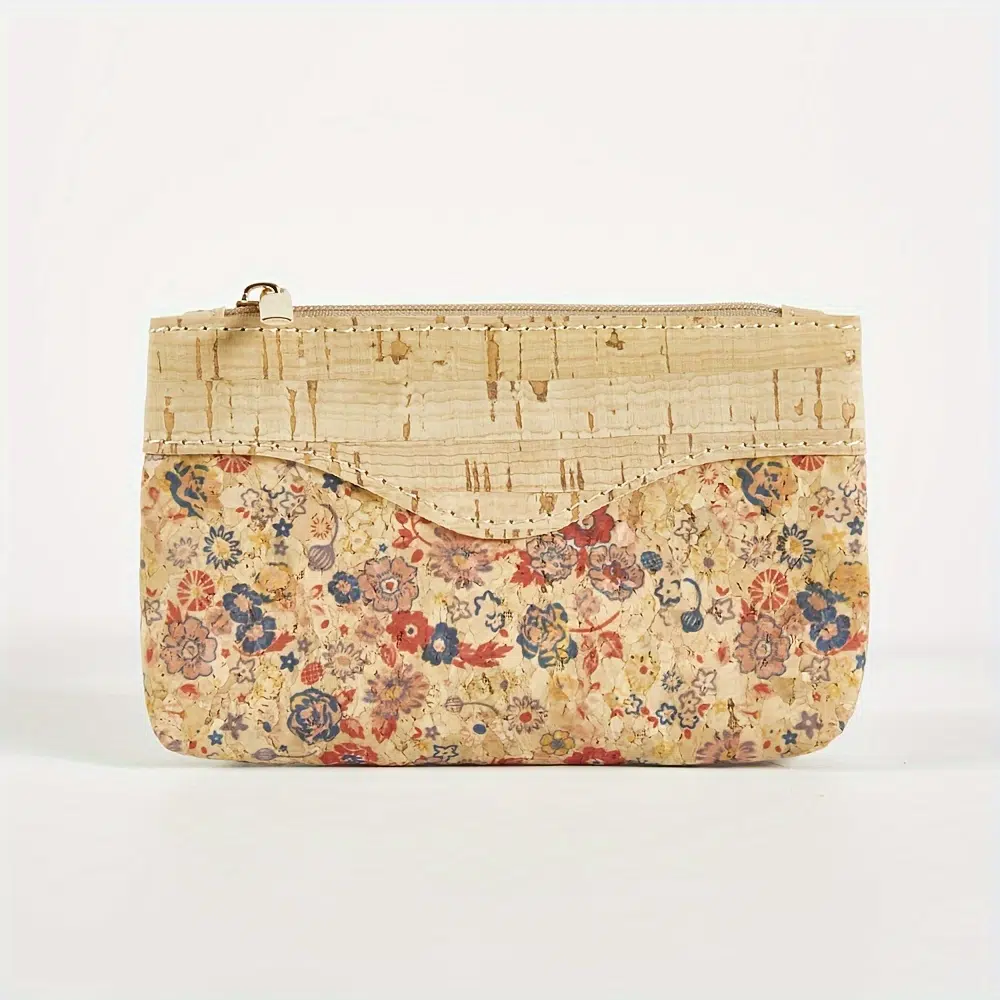 Pochette en liège rétro à motif fleuri 9 Retro Flower Pattern Cork Carry On Pouch – Image 9