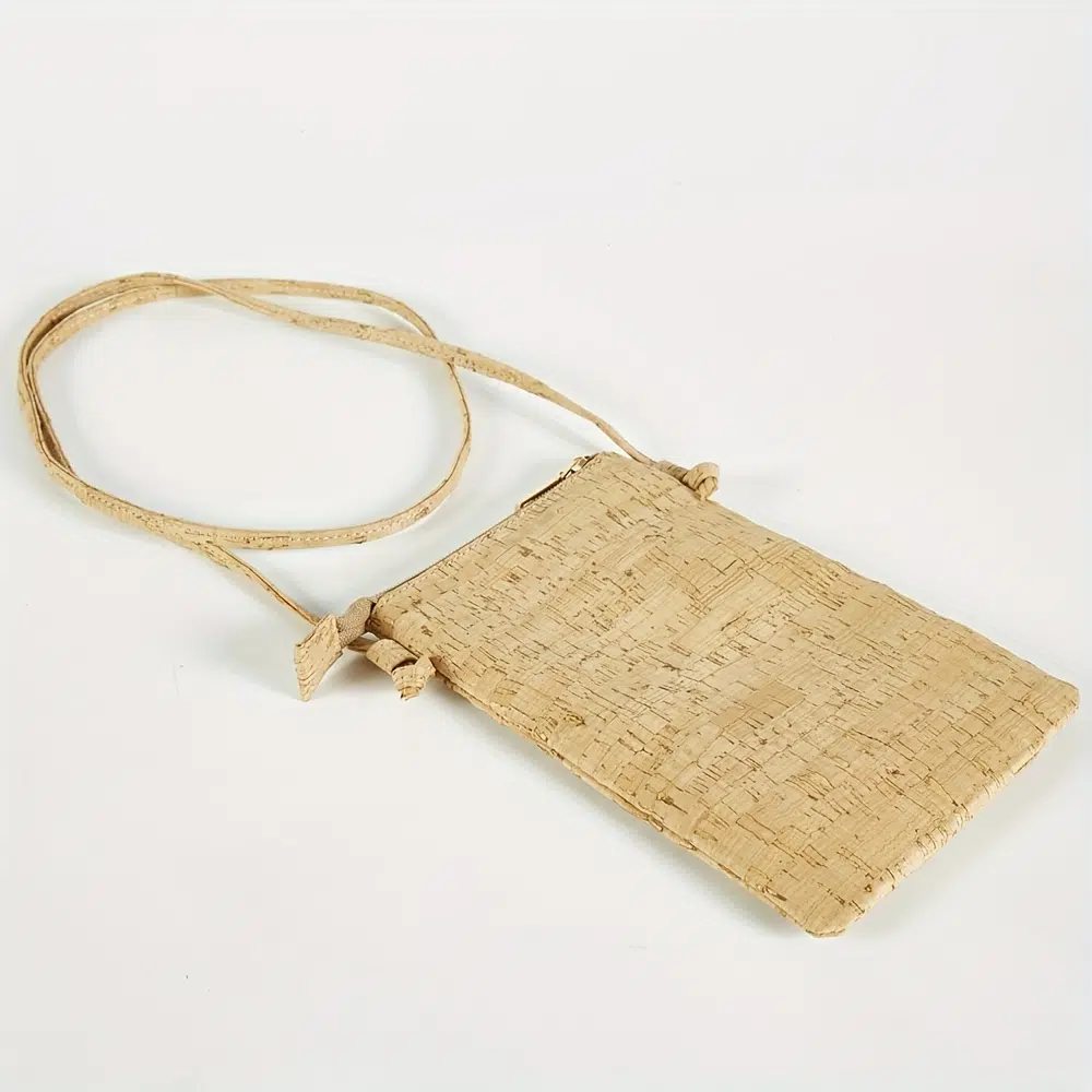 Women's Simple Casual Zipper Cork Handbag - Imagen 5