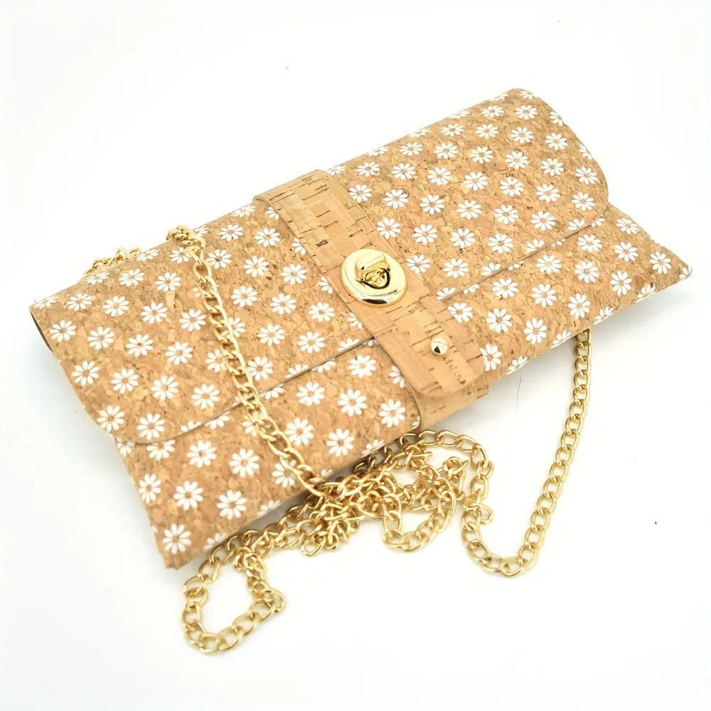 Trendy Ketting Schoudertas 5 Trendy Chain Cork Shoulder Bag - Afbeelding 5