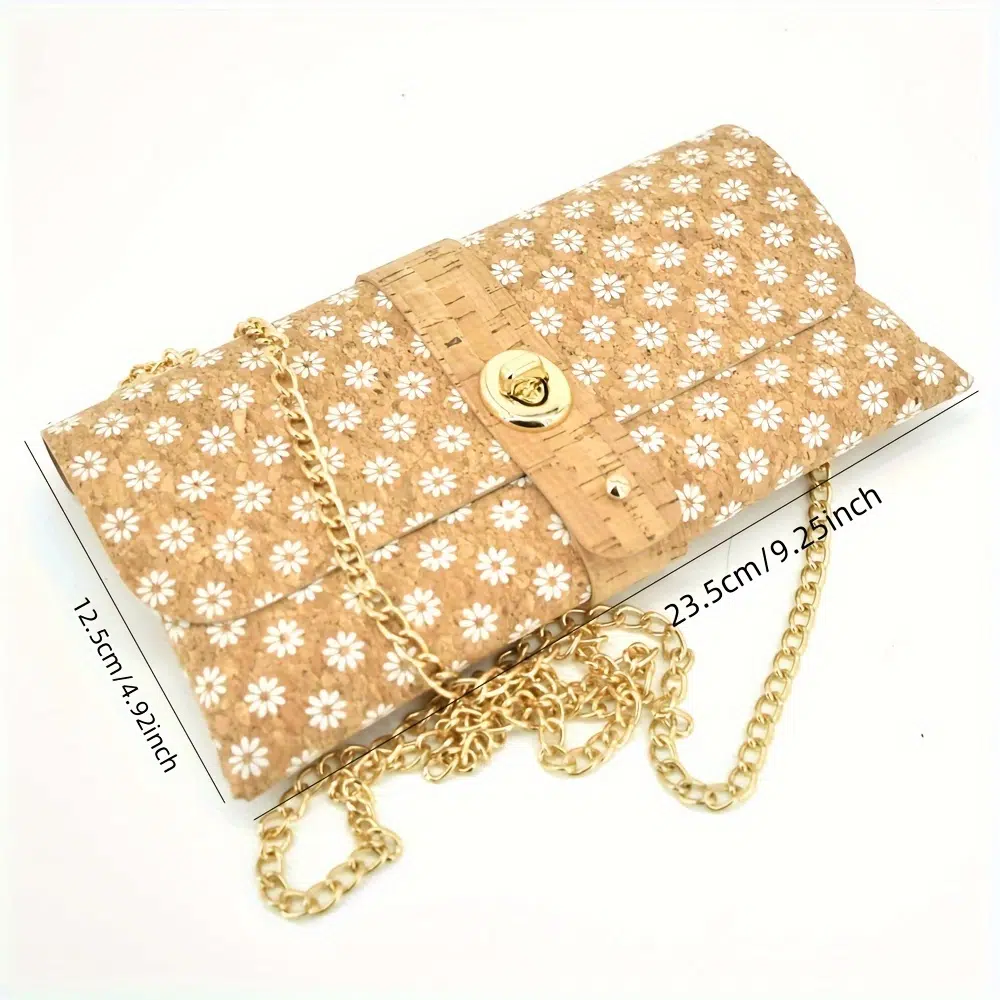 Trendy Ketting Schoudertas 2 Trendy Chain Cork Shoulder Bag - Afbeelding 2