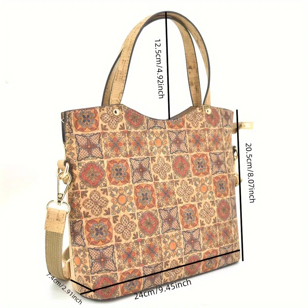 Floral Print Cork Tote Bag 4 Floral Print Cork Tote Bag - Image 4