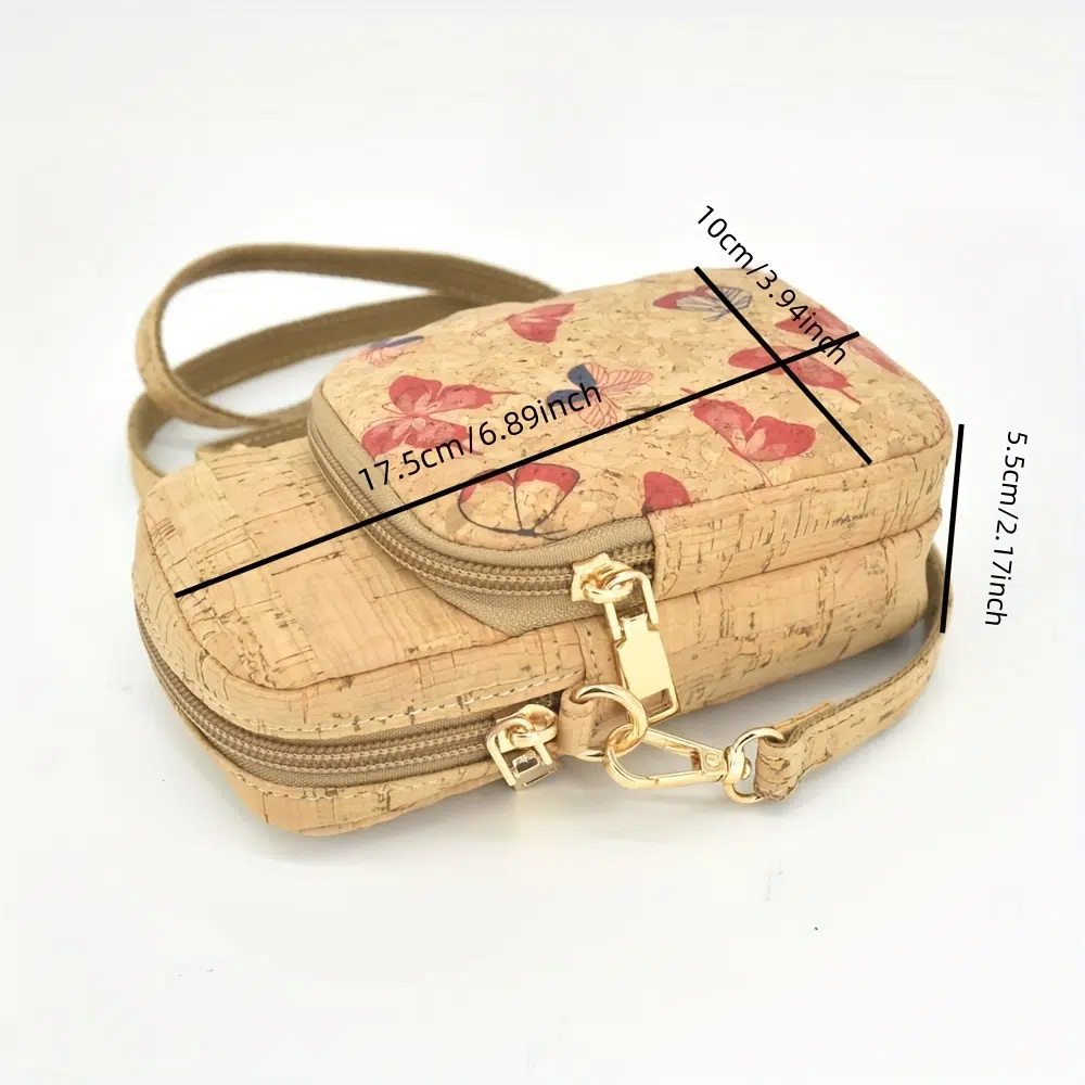 Fashion Printed Cork Crossbody Bag - Imagen 5